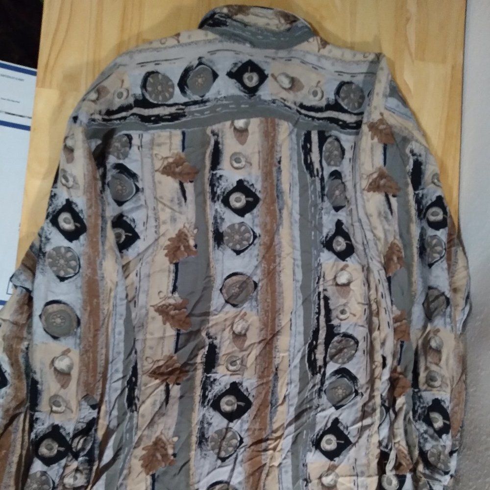 Vintage Abstract Pattern Button Down Shirt - image 6